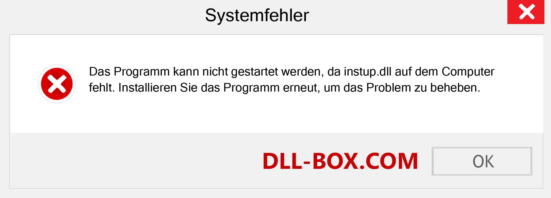 instup.dll-Datei fehlt?. Download für Windows 7, 8, 10 - Fix instup dll Missing Error unter Windows, Fotos, Bildern